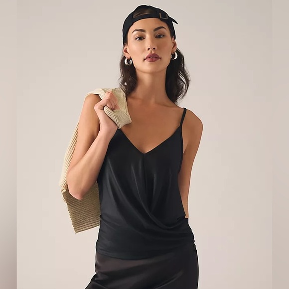 ✨ Anthropologie Shine Wrap Tank Sz L - Picture 2 of 6